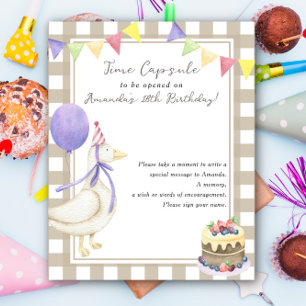 Goose Time Capsule 1e verjaardag genderneutraal Poster