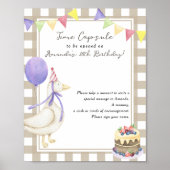 Goose Time Capsule 1e verjaardag genderneutraal Poster (Voorkant)