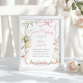 Goose Time Capsule 1st Birthday roze strik Poster