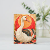 Goose Totem – Protective Art Deco Spirit Briefkaart (Staand voorkant)