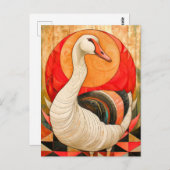 Goose Totem – Protective Art Deco Spirit Briefkaart (Voorkant / Achterkant)