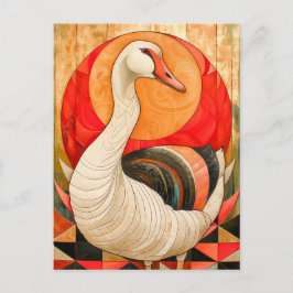 Goose Totem – Protective Art Deco Spirit Briefkaart