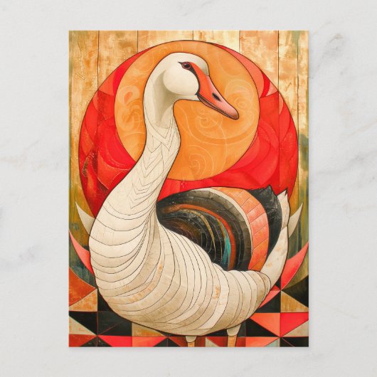 Goose Totem – Protective Art Deco Spirit Briefkaart (Voorkant)