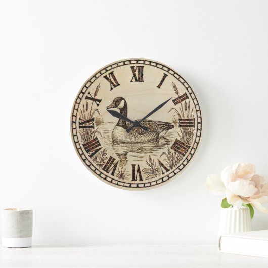 Goose Wall Clock - Serene Lake Glide Grote Klok (Huis)