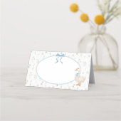 Goose Wildflower Blue Bow Baby shower Plaatskaartje (Voorkant)