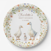 Goose Wildflower Boho Baby shower Papieren Bordje (Voorkant)