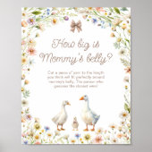 Goose Wildflower Hoe groot is de buik van mama Poster (Voorkant)