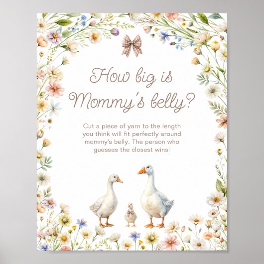 Goose Wildflower Hoe groot is de buik van mama Poster (Voorkant)