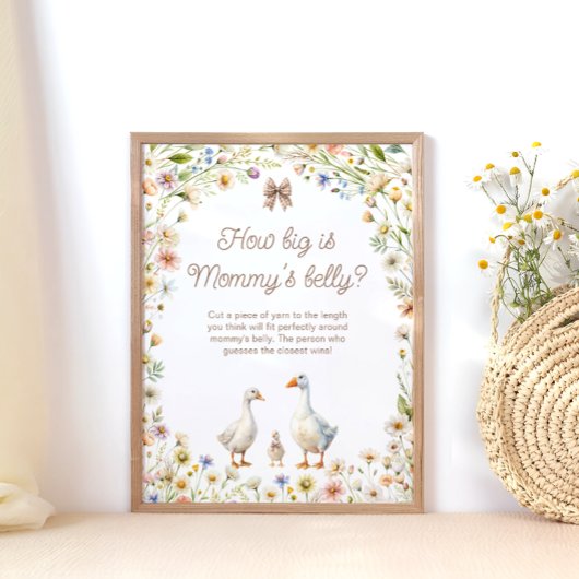 Goose Wildflower Hoe groot is de buik van mama Poster