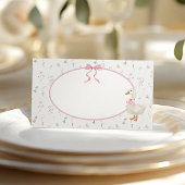 Goose Wildflower Pink Bow Baby shower Plaatskaartje