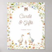 Goose Wildflower Schattige Baby shower Kaarten en  Poster (Voorkant)