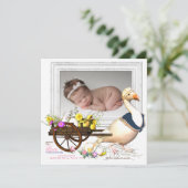 Goose with Eggs Foto Birth Announance Kaart (Staand voorkant)