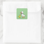 Goose zit vast met een duck waddle en een taddle vierkante sticker (Tas)