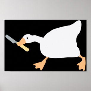 Goose zonder titel met Butter Knife Sticker Poster