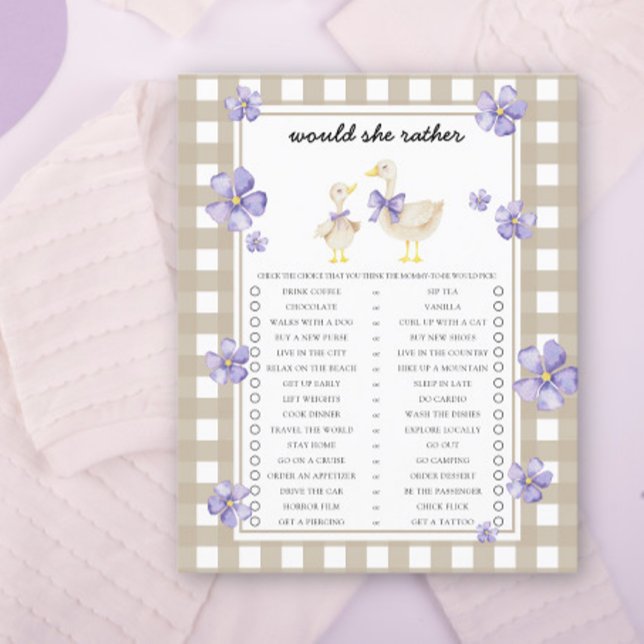 Goose zou ze liever Baby shower spel (Creator heeft geüpload)