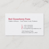 Gooseberry boer / jammaker visitekaartjes (Voorkant)