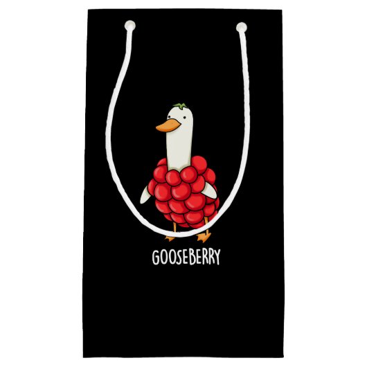 Gooseberry Funny Berry Pun Dark BG Klein Cadeauzakje (Voorkant)