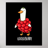 Gooseberry Funny Berry Pun Dark BG Poster (Voorkant)