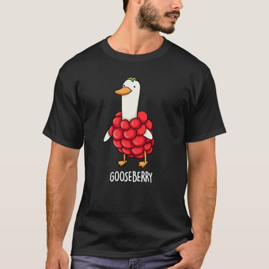 Gooseberry Funny Berry Pun Dark BG T-shirt (Voorkant)