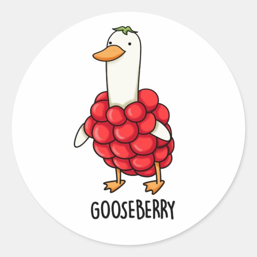 Gooseberry Funny Berry Pun Ronde Sticker (Voorkant)