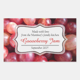 Gooseberry jam behouden rood label sticker