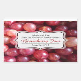 Gooseberry jam behouden rood label sticker