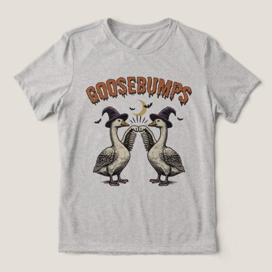 Goosebumps Funny Goose Halloween Tri-Blend Shirt (Design voorkant)