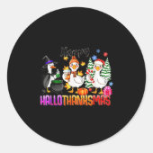Gooses Halloween Thanksgiving Christmas Happy Hall Ronde Sticker (Voorkant)