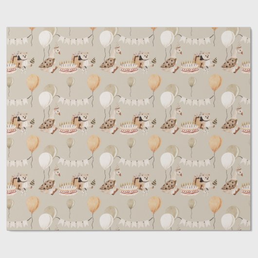 Goosey Gander Birthday Party, Tan Cadeaupapier (Vlak)