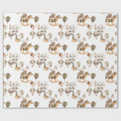 Goosey Gander Rocking Horse, ballonnen, wit Cadeaupapier (Vlak)