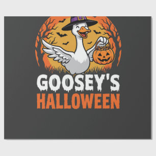 Gooseys Halloween Heks Gans Retro Cartoon Ontwerp Cadeaupapier