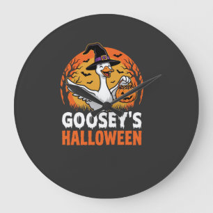 Gooseys Halloween Heks Gans Retro Cartoon Ontwerp Grote Klok