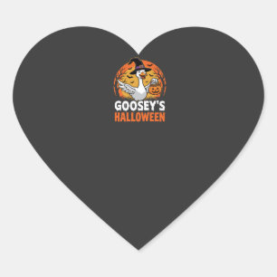 Gooseys Halloween Heks Gans Retro Cartoon Ontwerp Hart Sticker