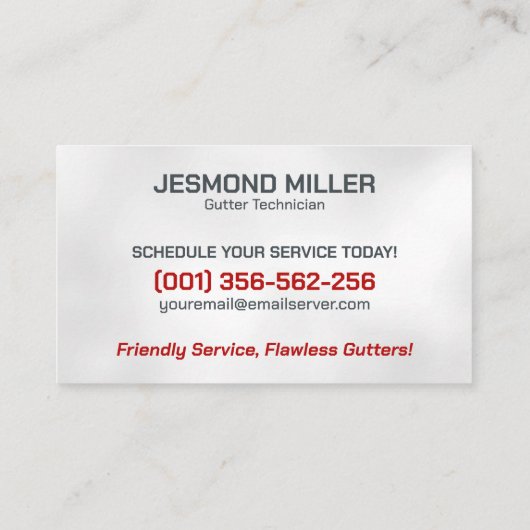 Goot Cleaning Repair Installatieservice Visitekaartje (Achterkant)