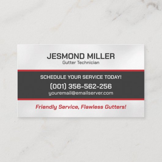 Goot Cleaning Repair Installatieservice Visitekaartje (Achterkant)