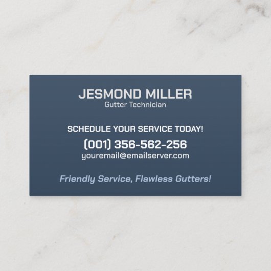 Goot Cleaning Repair Installatieservice Visitekaartje (Achterkant)