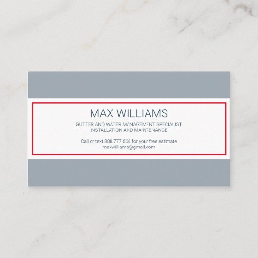 Goot installatie en onderhoud visitekaartje (Achterkant)