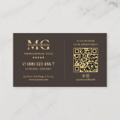 Goot Specialist Logo Espresso Modern QR-code Visitekaartje (Achterkant)
