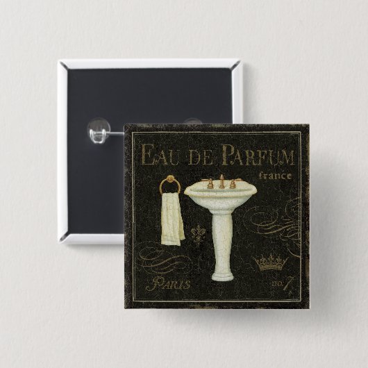  gootsteen en handdoeken vierkante button 5,1 cm (Voorkant /achterkant)