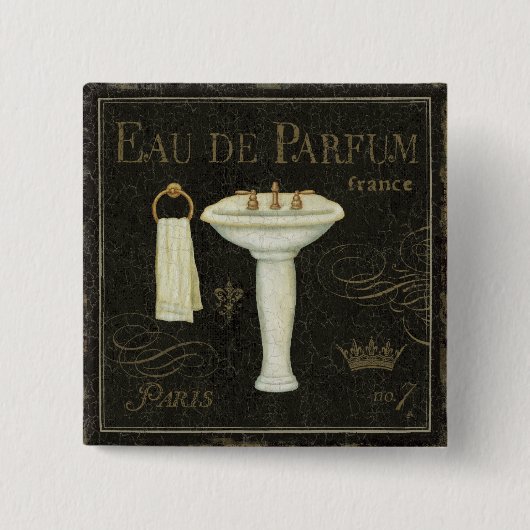 gootsteen en handdoeken vierkante button 5,1 cm (Voorkant)