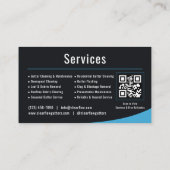 Gootsteenreinigingsdienst QR-code Professioneel  Visitekaartje (Achterkant)