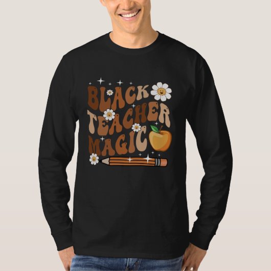 Goovy Black Teacher Magic Afro Love Melanin Africa T-shirt (Voorkant)