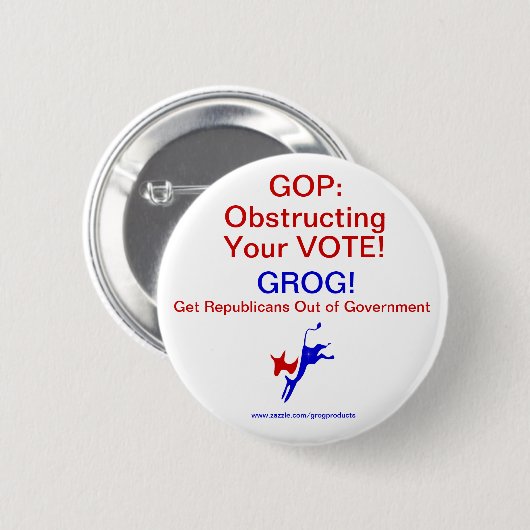 GOP belemmert de stemming! Pin/Button Ronde Button 5,7 Cm (Voorkant /achterkant)