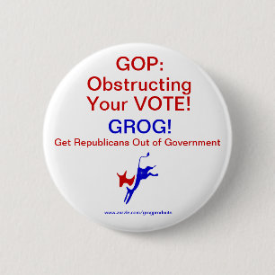 GOP belemmert de stemming! Pin/Button Ronde Button 5,7 Cm