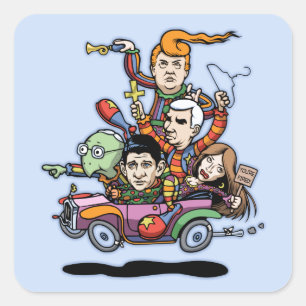 GOP Clown Auto '16 Vierkante Sticker