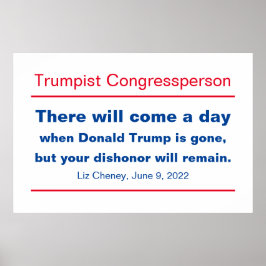 GOP Congres Uw Dishonor zal Cheney blijven Poster