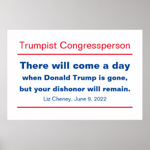 GOP Congres Uw Dishonor zal Cheney blijven Poster