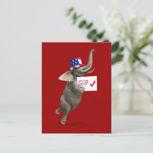 GOP Elephant Briefkaart (Staand voorkant)