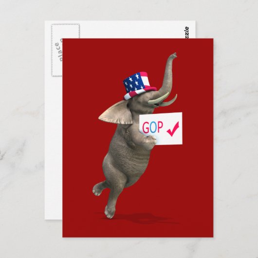 GOP Elephant Briefkaart (Voorkant / Achterkant)