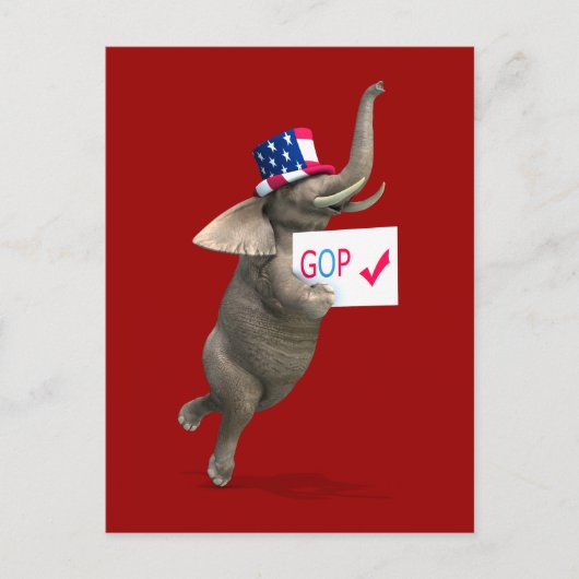 GOP Elephant Briefkaart (Voorkant)